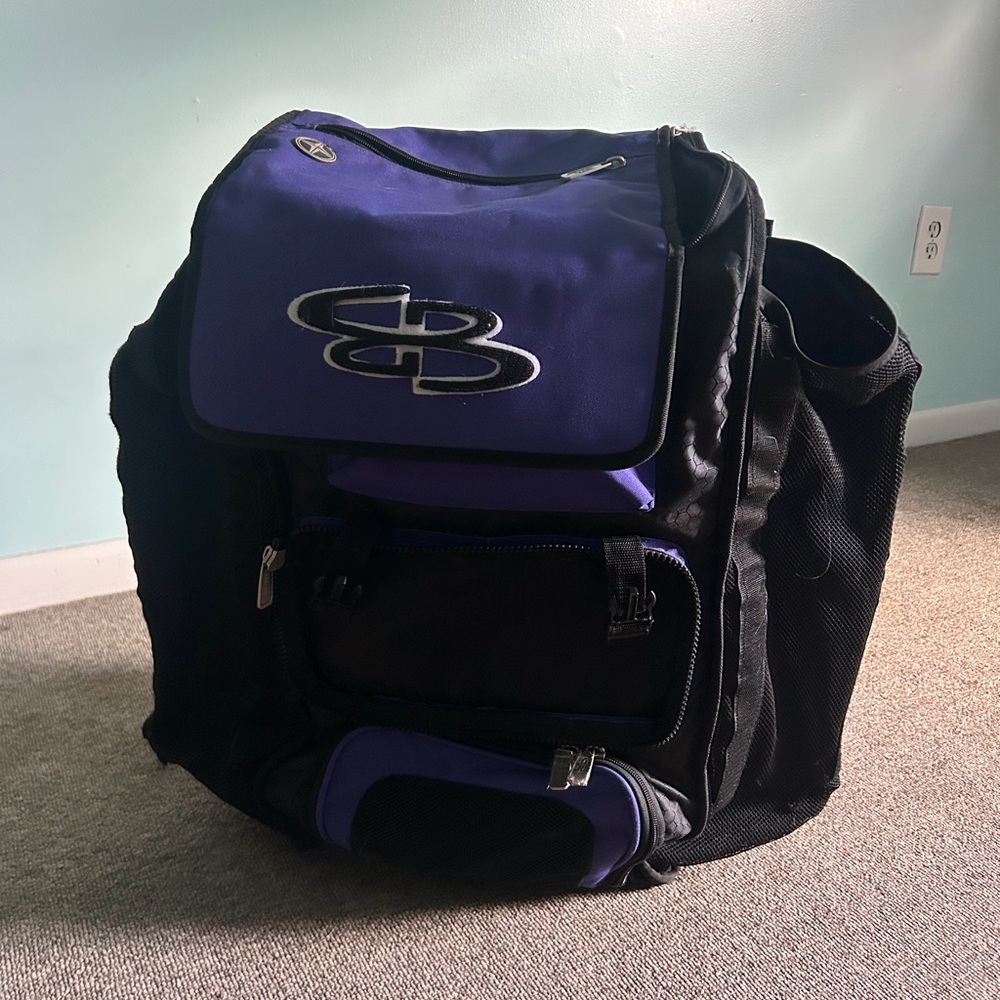 Black and purple softball bag